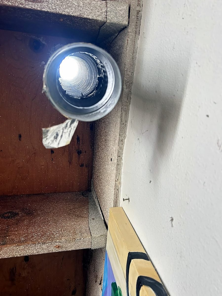 Clean ceiling vent pipe after cleaning