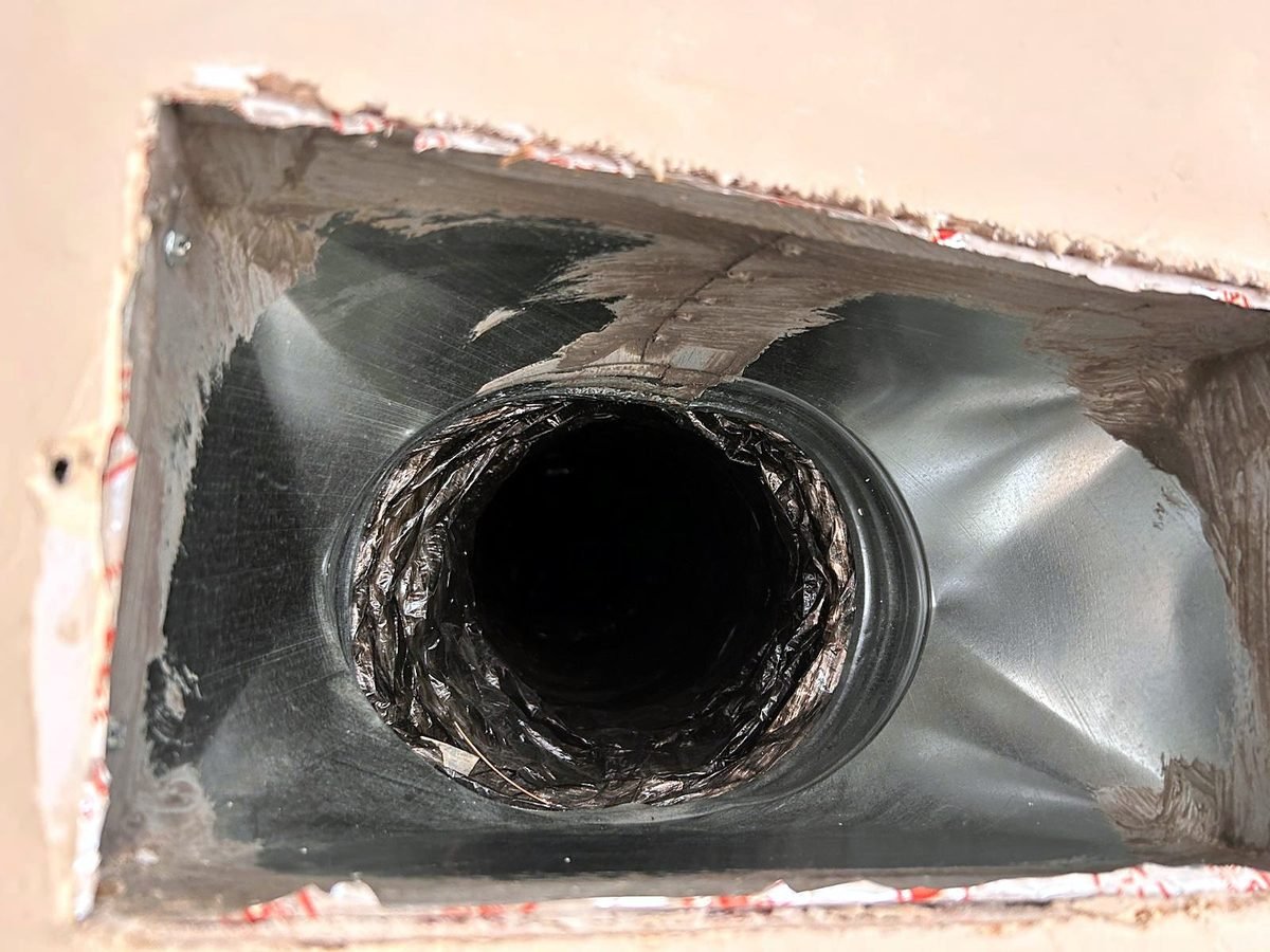 Clean supply boot and flex duct after cleaning